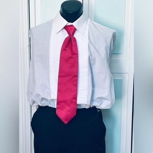 Watermelon Fuchsia Hot Pink Tie Wedding Prom Tuxedo Pre Tied clip adjustable